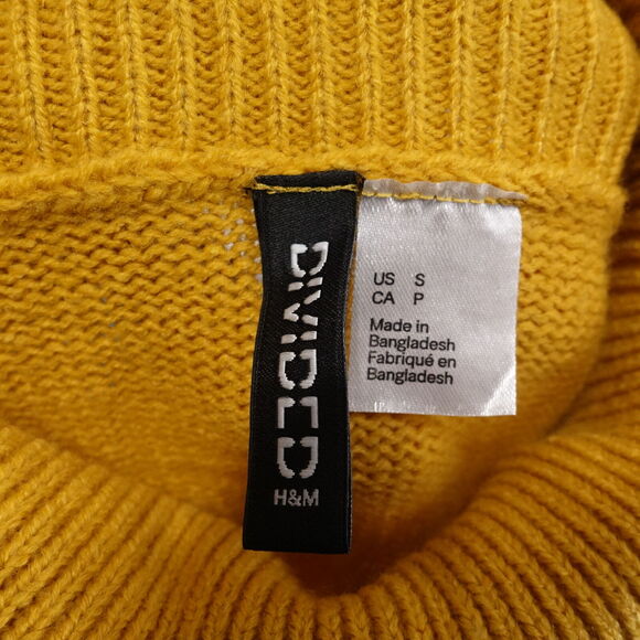 DIVIDED H&M ACRYLIC TURTLENECK SWEATER WOMENS SIZE S SMALL YELLOW GOLD - Picture 5 of 6